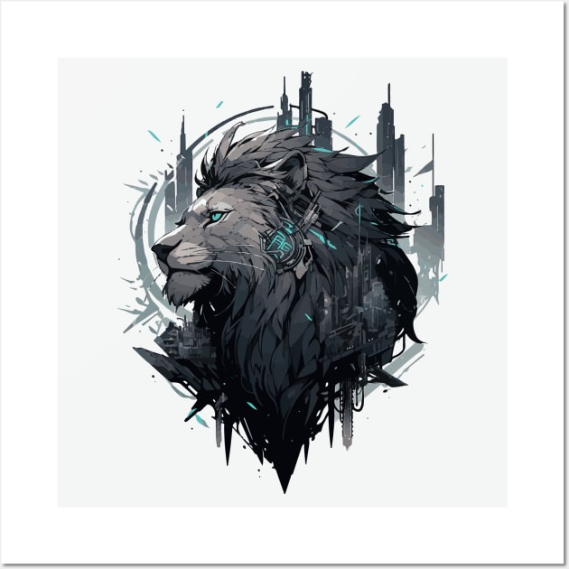 Cyber punk lion Wall Art by etherElric